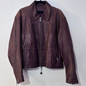 Indian‎ Motorcycle Leather Jacket Womens XXL Embossed Logo Biker Brown